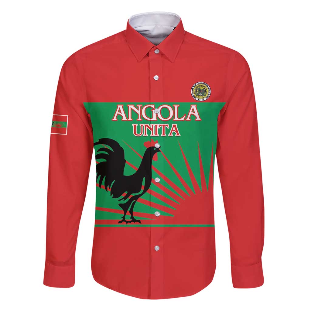 Personalised UNITA Angola Family Matching Long Sleeve Bodycon Dress and Hawaiian Shirt Party Flag Style