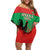 Personalised UNITA Angola Family Matching Off Shoulder Short Dress and Hawaiian Shirt Party Flag Style