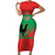 Personalised UNITA Angola Family Matching Short Sleeve Bodycon Dress and Hawaiian Shirt Party Flag Style