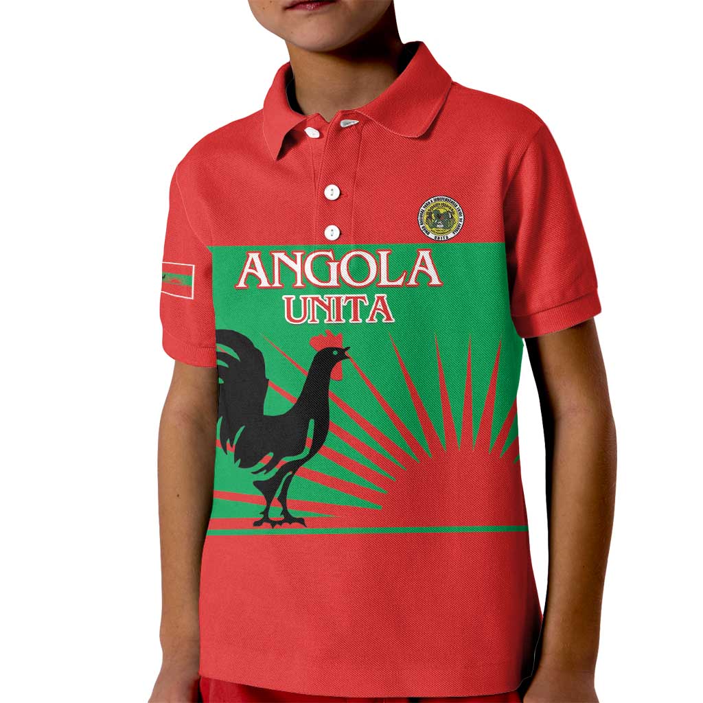 Personalised UNITA Angola Kid Polo Shirt Party Flag Style