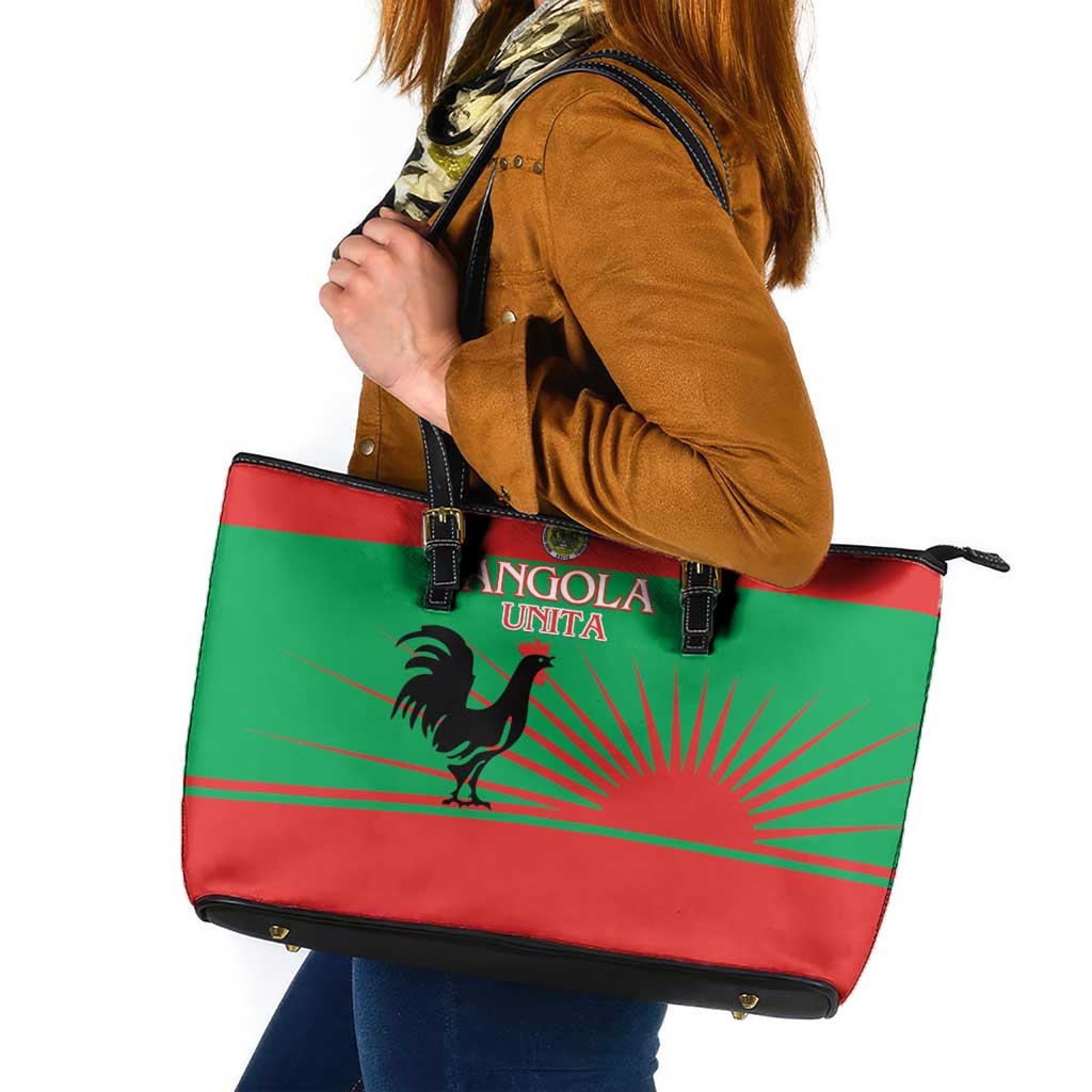 UNITA Angola Leather Tote Bag Party Flag Style
