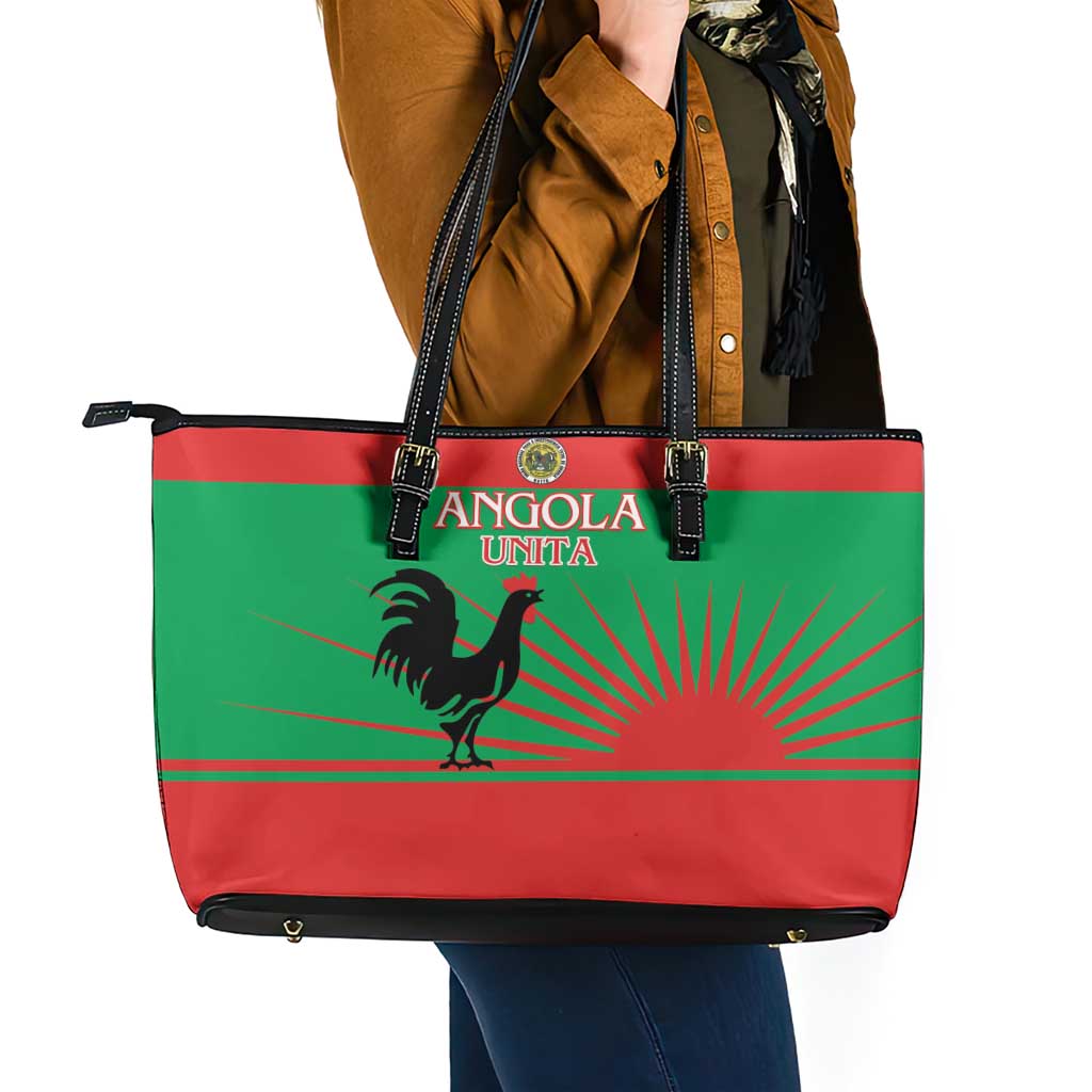 UNITA Angola Leather Tote Bag Party Flag Style