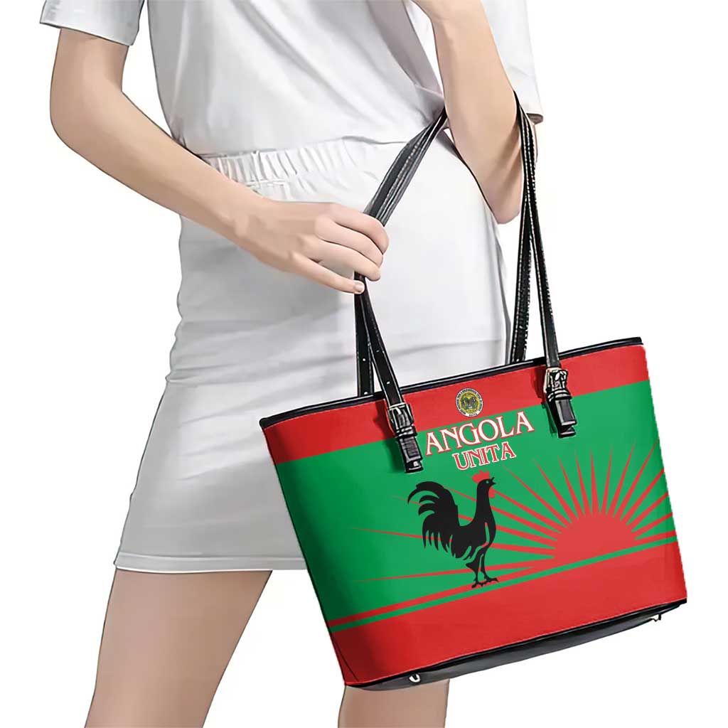 UNITA Angola Leather Tote Bag Party Flag Style