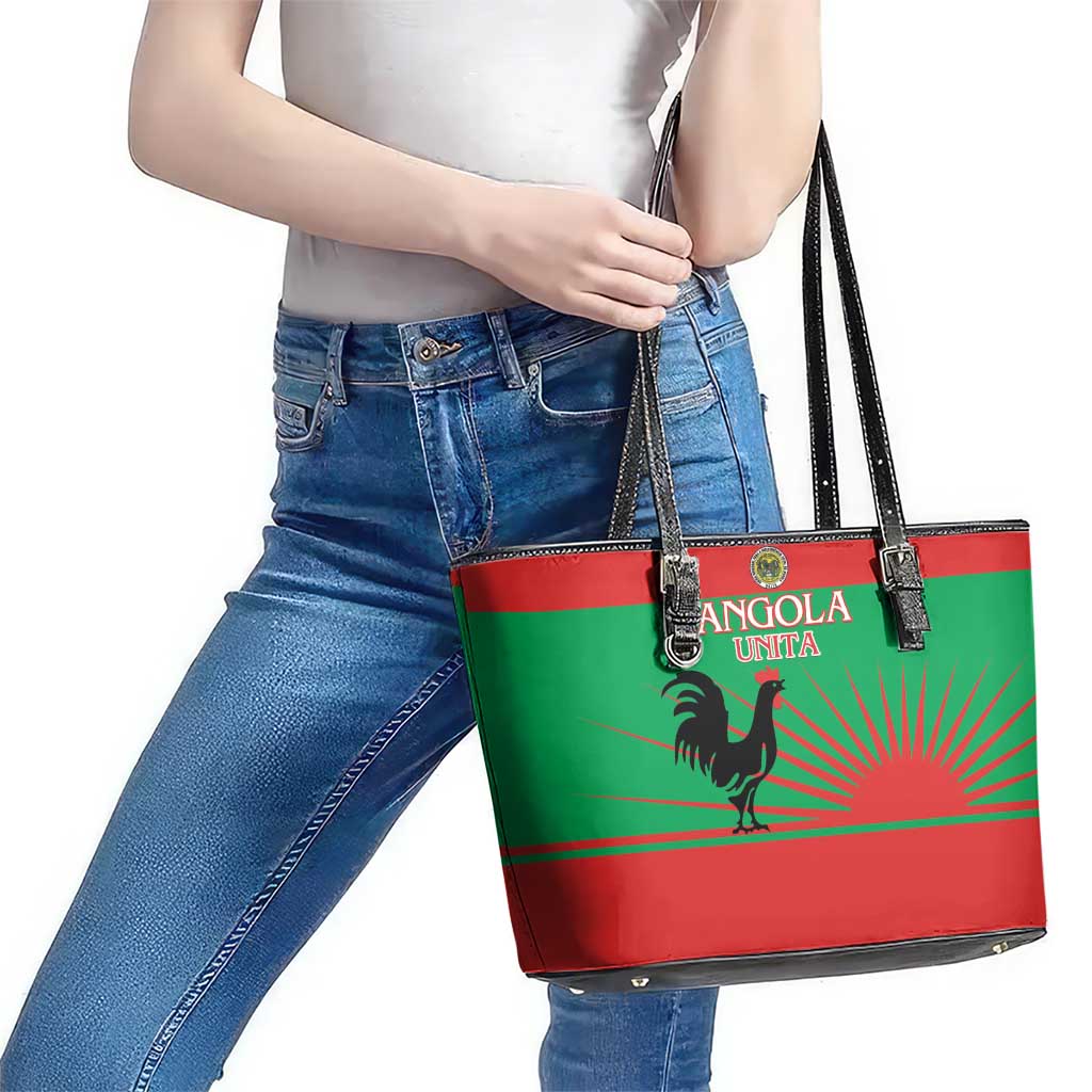 UNITA Angola Leather Tote Bag Party Flag Style