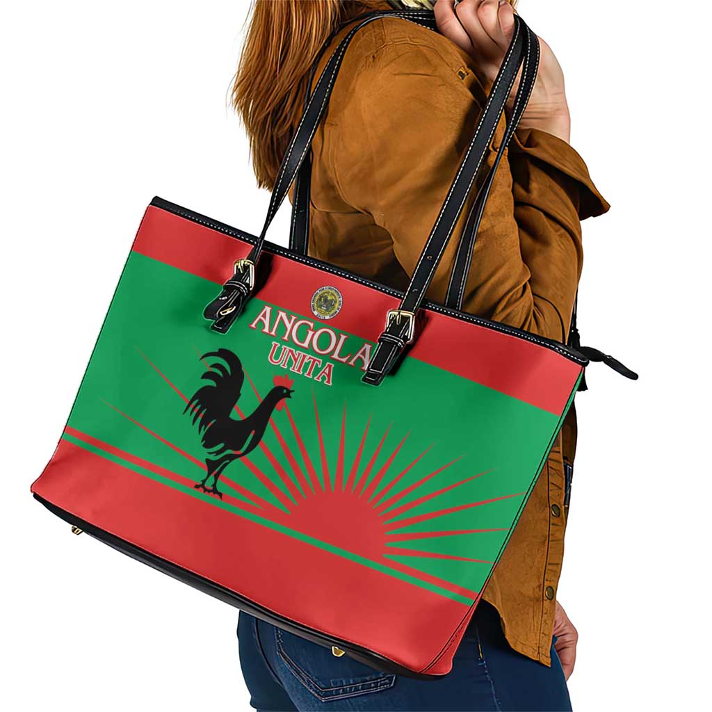 UNITA Angola Leather Tote Bag Party Flag Style