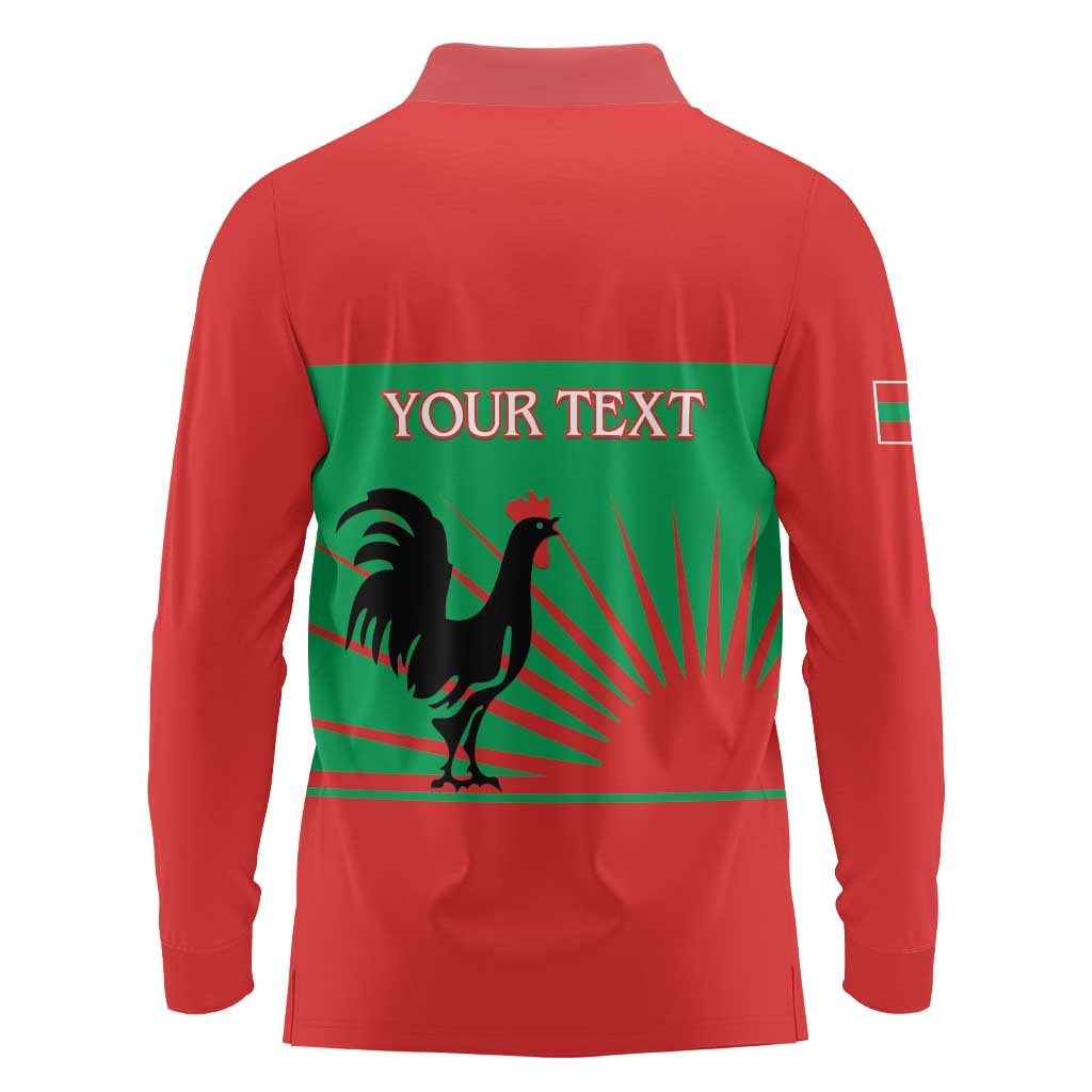 Personalised UNITA Angola Long Sleeve Polo Shirt Party Flag Style