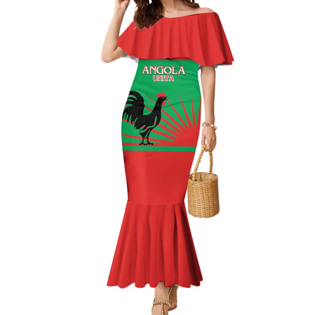 Personalised UNITA Angola Mermaid Dress Party Flag Style
