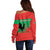 Personalised UNITA Angola Off Shoulder Sweater Party Flag Style