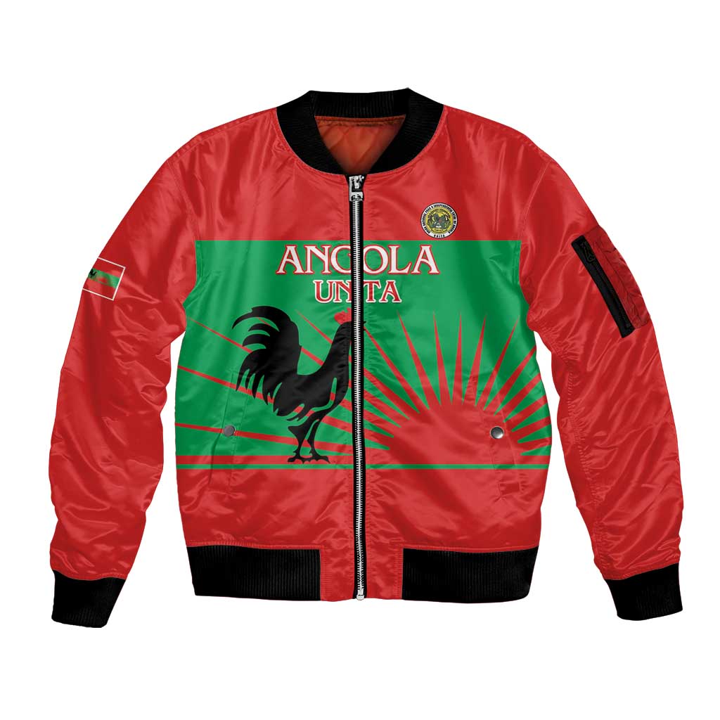 Personalised UNITA Angola Sleeve Zip Bomber Jacket Party Flag Style