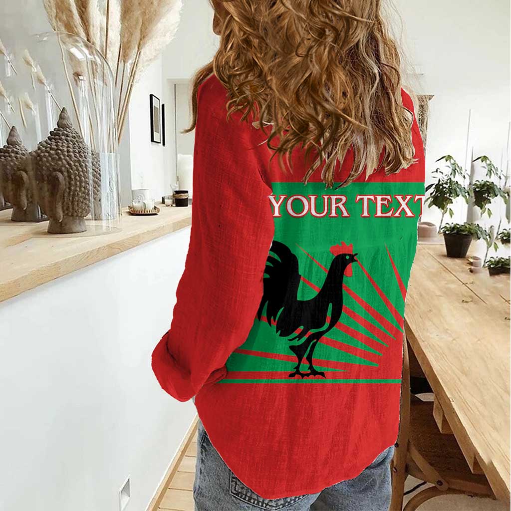 Personalised UNITA Angola Women Casual Shirt Party Flag Style