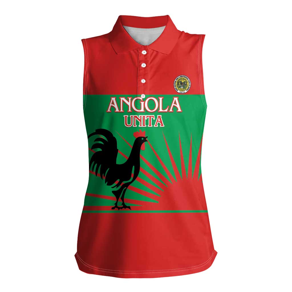 Personalised UNITA Angola Women Sleeveless Polo Shirt Party Flag Style