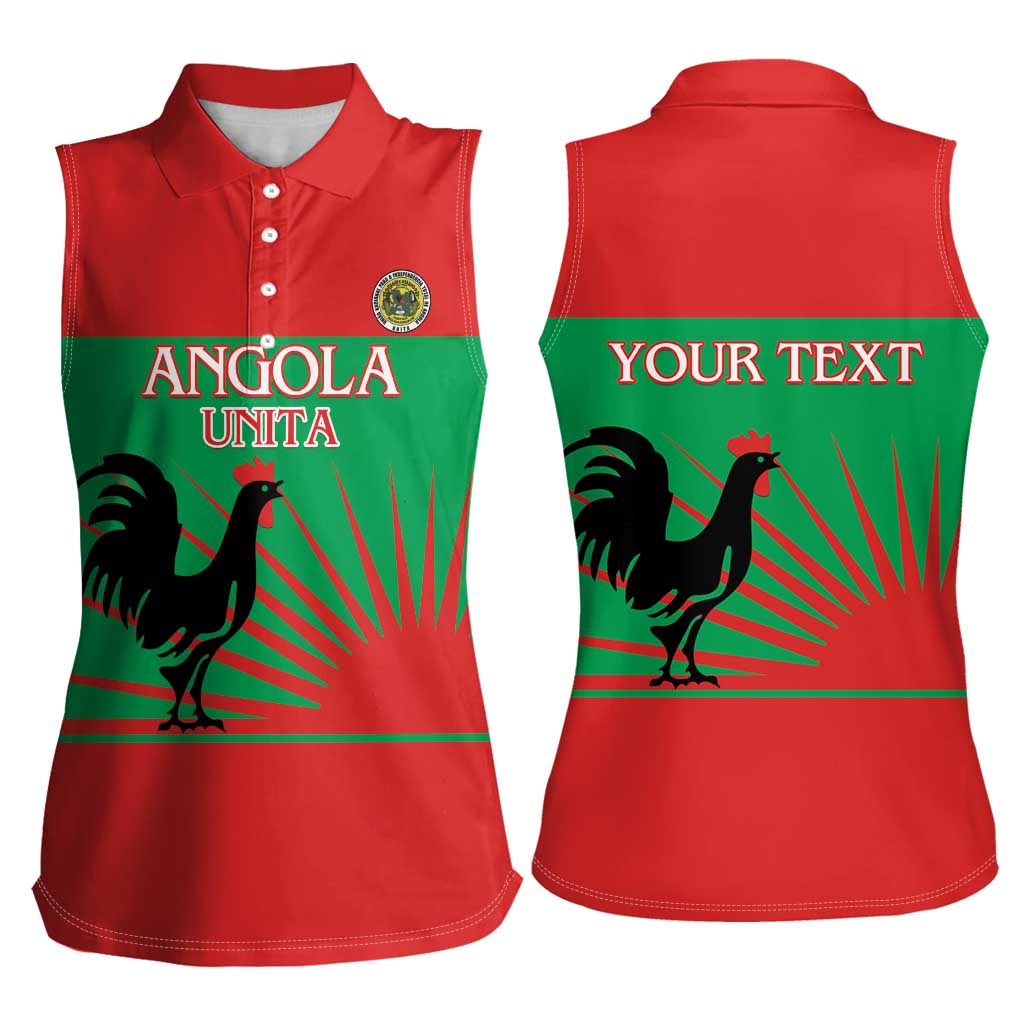 Personalised UNITA Angola Women Sleeveless Polo Shirt Party Flag Style