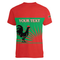 Personalised UNITA Angola Women V-Neck T-Shirt Party Flag Style