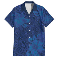 Hibiscus Mix ShweShwe African Pattern Family Matching Off The Shoulder Long Sleeve Dress and Hawaiian Shirt - Wonder Print Shop
