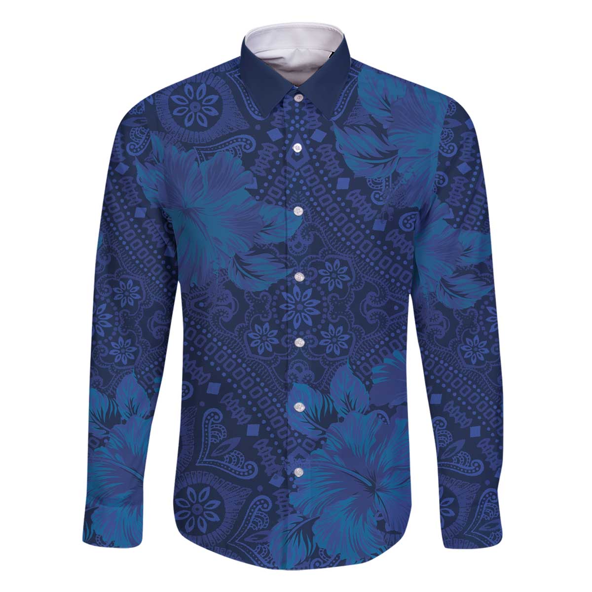 Hibiscus Mix ShweShwe African Pattern Family Matching Off The Shoulder Long Sleeve Dress and Hawaiian Shirt - Wonder Print Shop