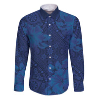 Hibiscus Mix ShweShwe African Pattern Family Matching Off The Shoulder Long Sleeve Dress and Hawaiian Shirt - Wonder Print Shop