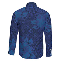 Hibiscus Mix ShweShwe African Pattern Family Matching Off The Shoulder Long Sleeve Dress and Hawaiian Shirt - Wonder Print Shop