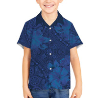 Hibiscus Mix ShweShwe African Pattern Family Matching Off The Shoulder Long Sleeve Dress and Hawaiian Shirt - Wonder Print Shop