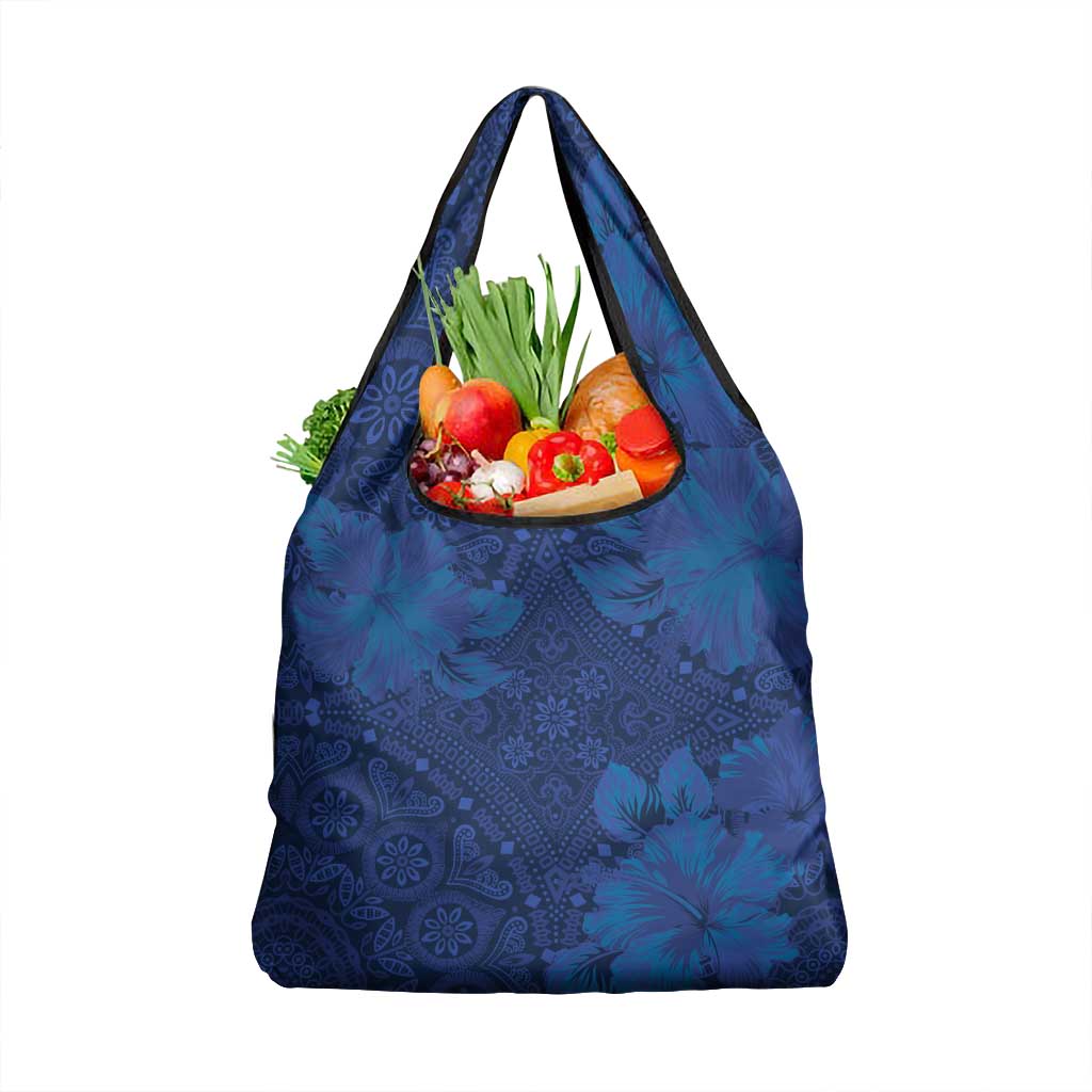 Hibiscus Mix ShweShwe African Pattern Grocery Bag - Wonder Print Shop