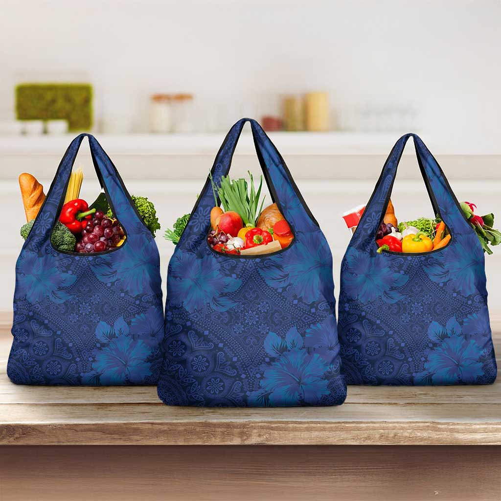 Hibiscus Mix ShweShwe African Pattern Grocery Bag - Wonder Print Shop