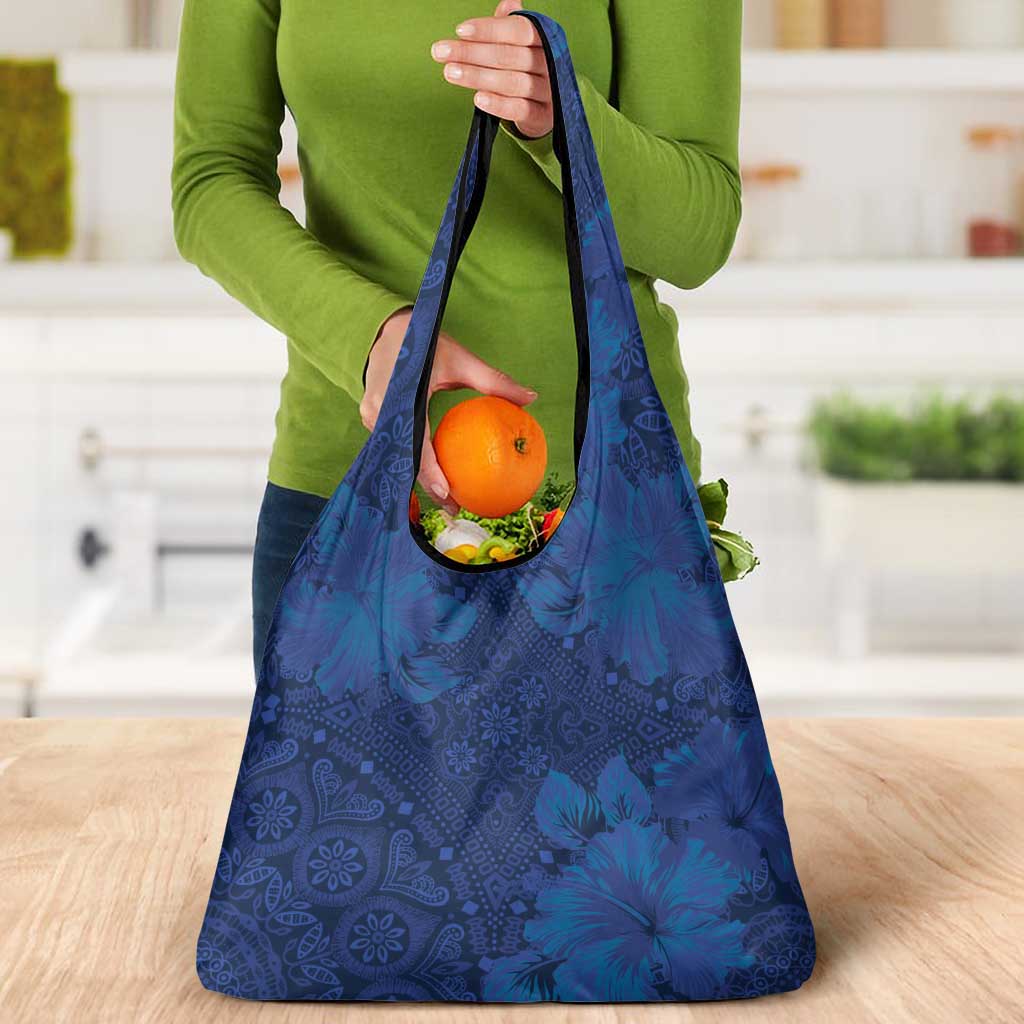 Hibiscus Mix ShweShwe African Pattern Grocery Bag - Wonder Print Shop