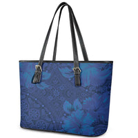 Hibiscus Mix ShweShwe African Pattern Leather Tote Bag - Wonder Print Shop