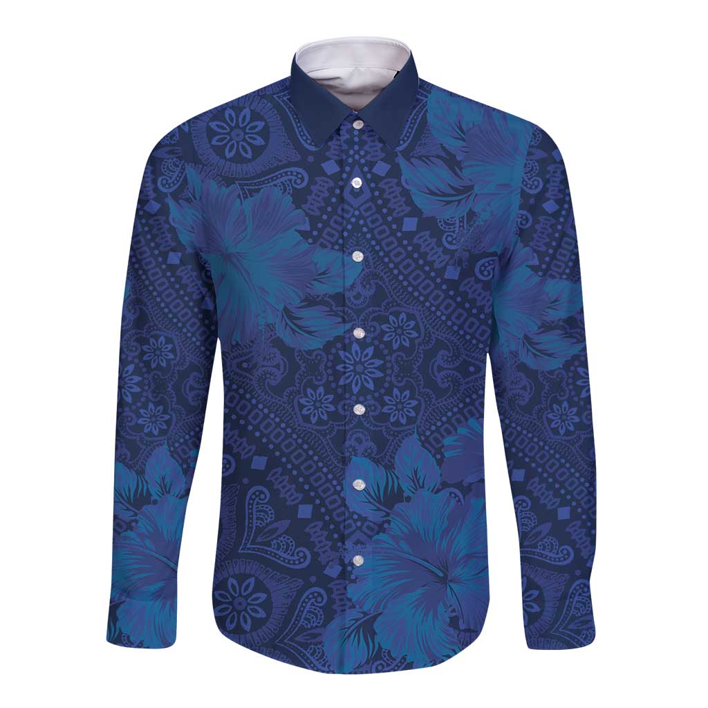 Hibiscus Mix ShweShwe African Pattern Long Sleeve Button Shirt - Wonder Print Shop