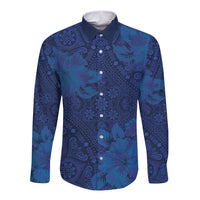 Hibiscus Mix ShweShwe African Pattern Long Sleeve Button Shirt - Wonder Print Shop