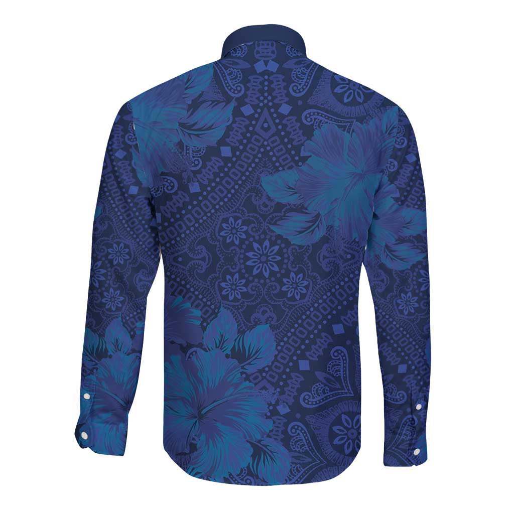 Hibiscus Mix ShweShwe African Pattern Long Sleeve Button Shirt - Wonder Print Shop