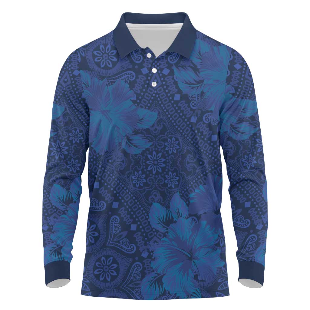 Hibiscus Mix ShweShwe African Pattern Long Sleeve Polo Shirt - Wonder Print Shop