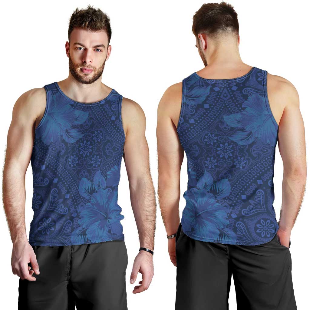 Hibiscus Mix ShweShwe African Pattern Men Tank Top - Wonder Print Shop