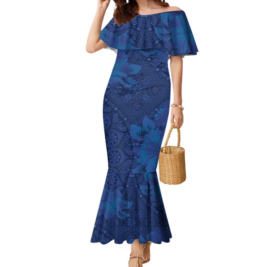 Hibiscus Mix ShweShwe African Pattern Mermaid Dress - Wonder Print Shop