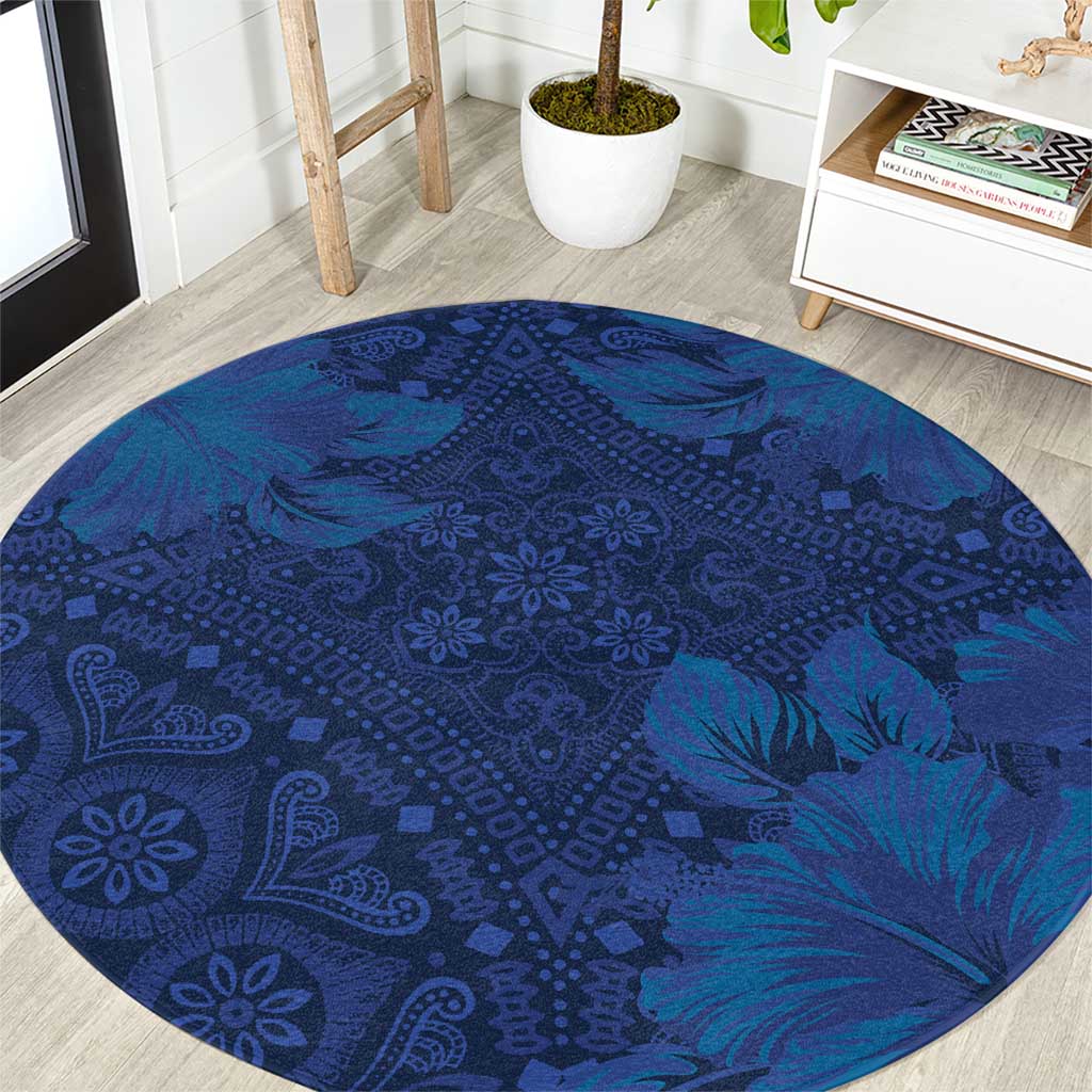 Hibiscus Mix ShweShwe African Pattern Round Carpet - Wonder Print Shop