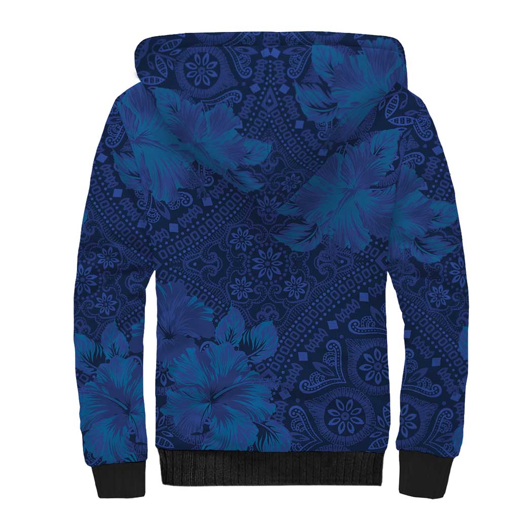 Hibiscus Mix ShweShwe African Pattern Sherpa Hoodie - Wonder Print Shop