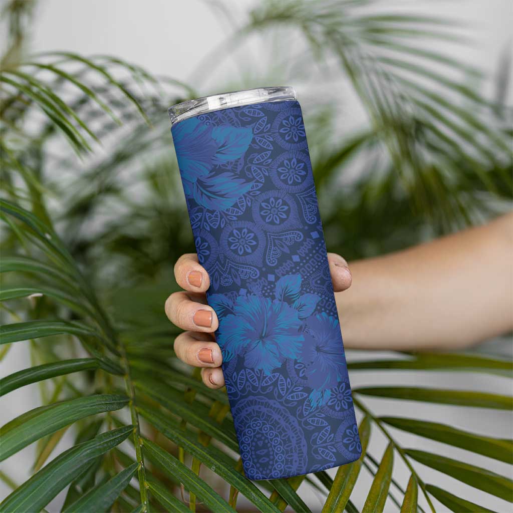 Hibiscus Mix ShweShwe African Pattern Skinny Tumbler - Wonder Print Shop