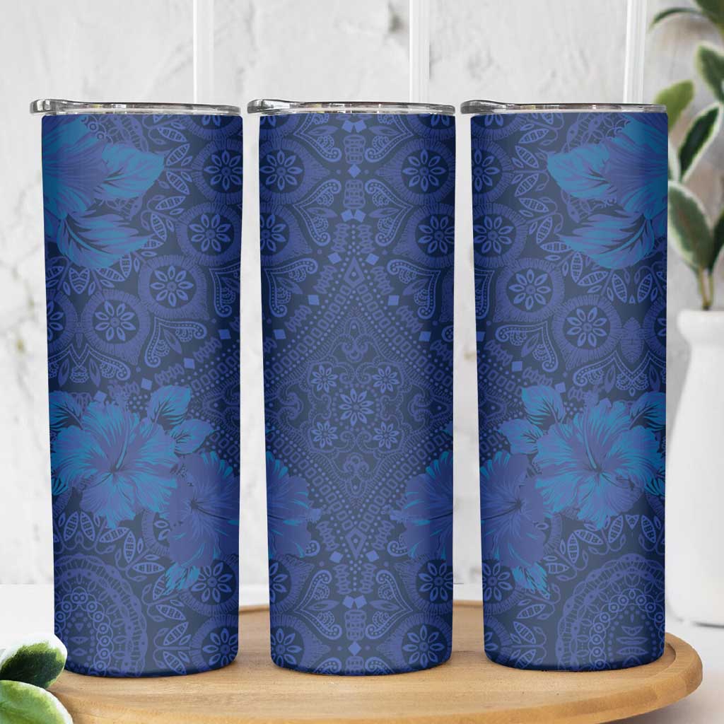 Hibiscus Mix ShweShwe African Pattern Skinny Tumbler - Wonder Print Shop