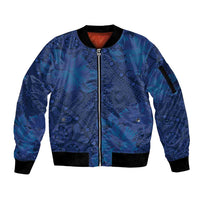 Hibiscus Mix ShweShwe African Pattern Sleeve Zip Bomber Jacket - Wonder Print Shop