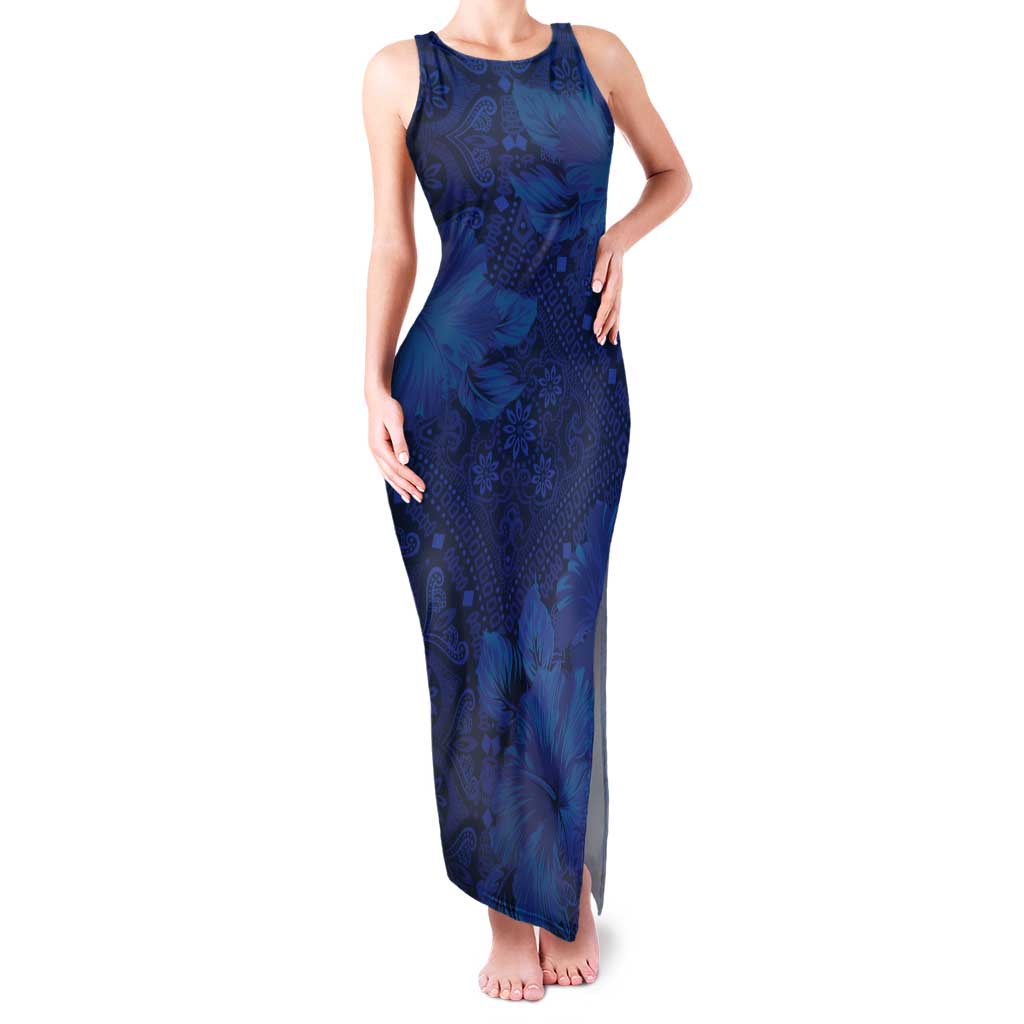 Hibiscus Mix ShweShwe African Pattern Tank Maxi Dress - Wonder Print Shop