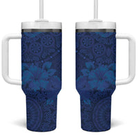 Hibiscus Mix ShweShwe African Pattern Tumbler With Handle - Wonder Print Shop