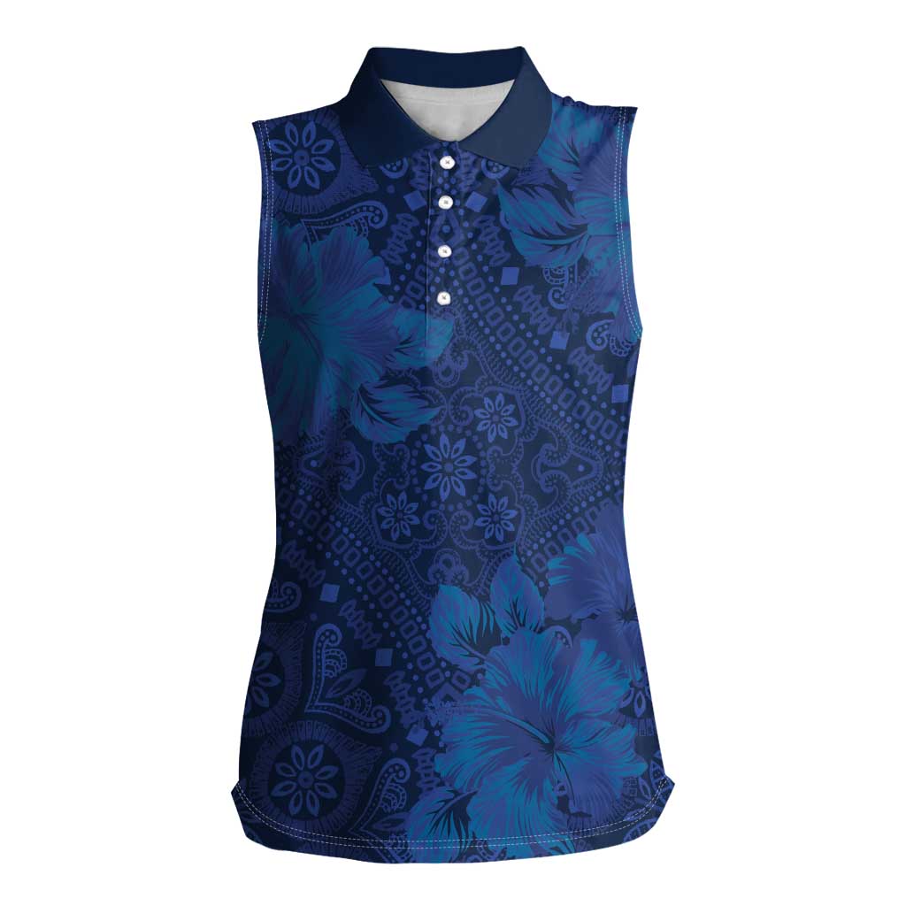 Hibiscus Mix ShweShwe African Pattern Women Sleeveless Polo Shirt - Wonder Print Shop
