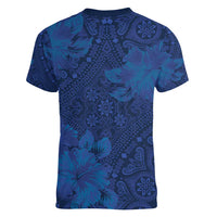 Hibiscus Mix ShweShwe African Pattern Women V-Neck T-Shirt - Wonder Print Shop