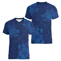Hibiscus Mix ShweShwe African Pattern Women V-Neck T-Shirt - Wonder Print Shop