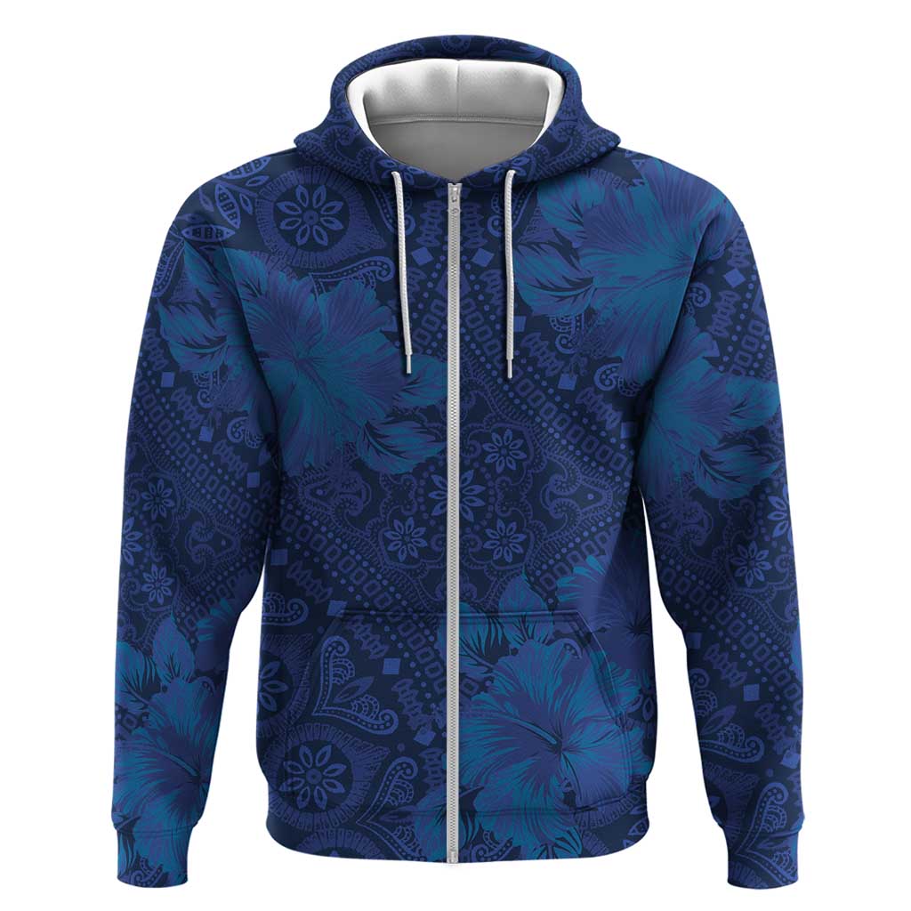 Hibiscus Mix ShweShwe African Pattern Zip Hoodie - Wonder Print Shop