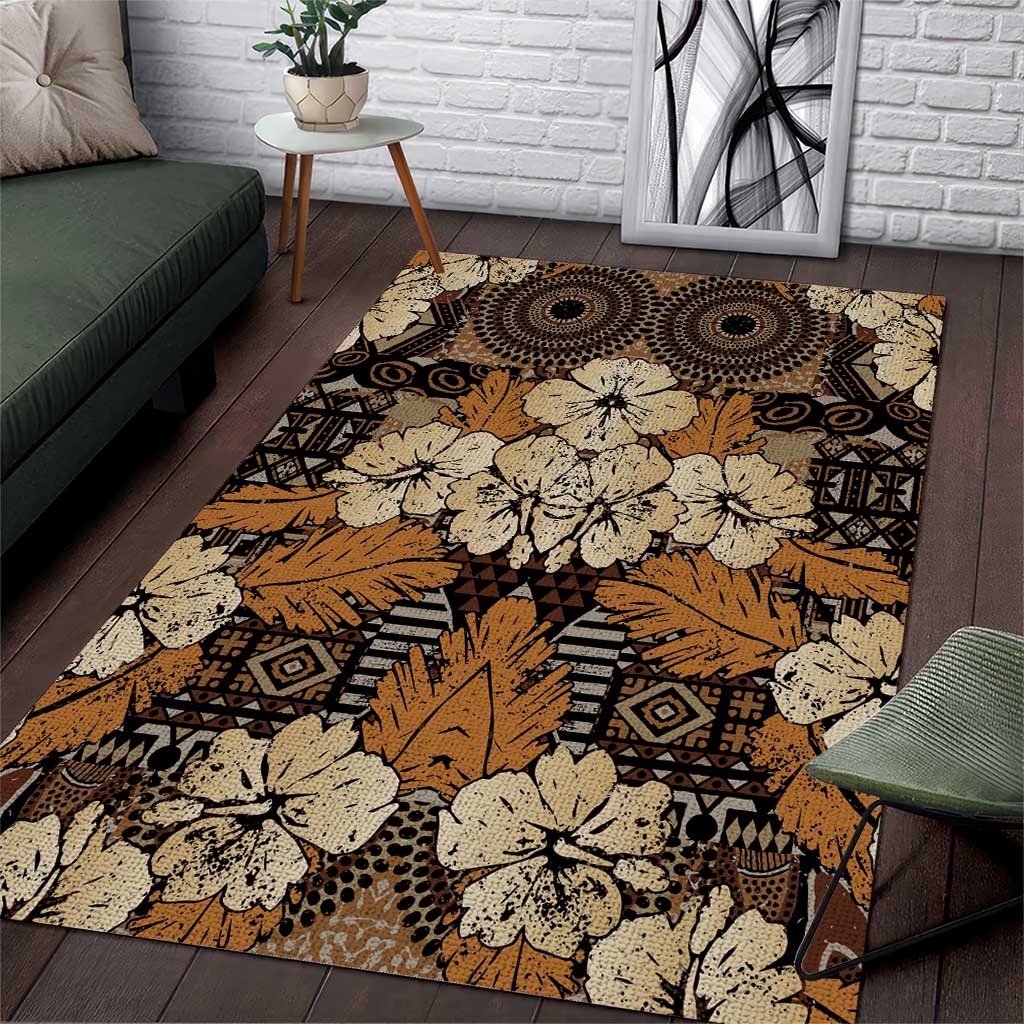 Hibiscus Mix African Pattern Area Rug - Wonder Print Shop