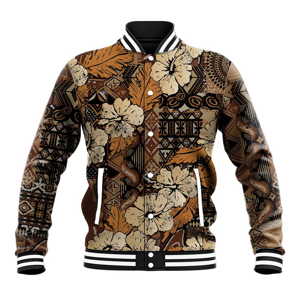 Hibiscus Mix African Pattern Baseball Jacket - Wonder Print Shop