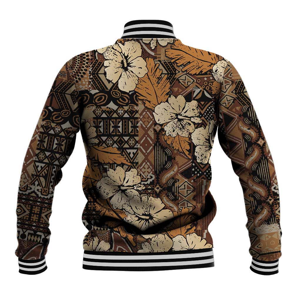 Hibiscus Mix African Pattern Baseball Jacket - Wonder Print Shop
