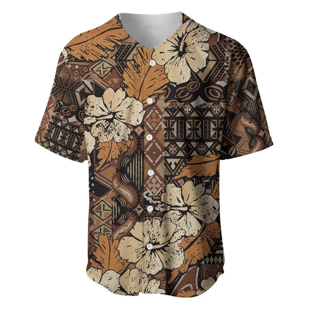 Hibiscus Mix African Pattern Baseball Jersey - Wonder Print Shop