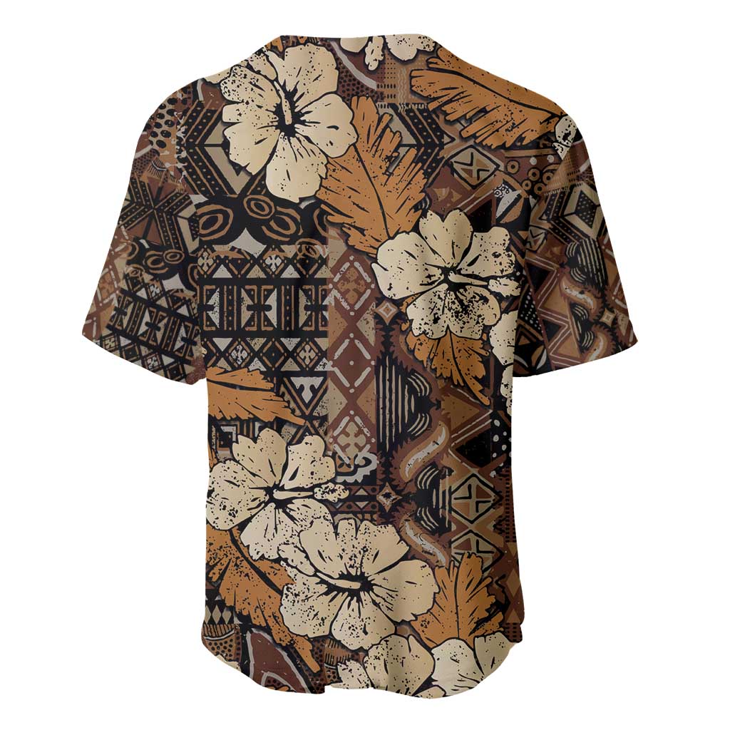Hibiscus Mix African Pattern Baseball Jersey - Wonder Print Shop