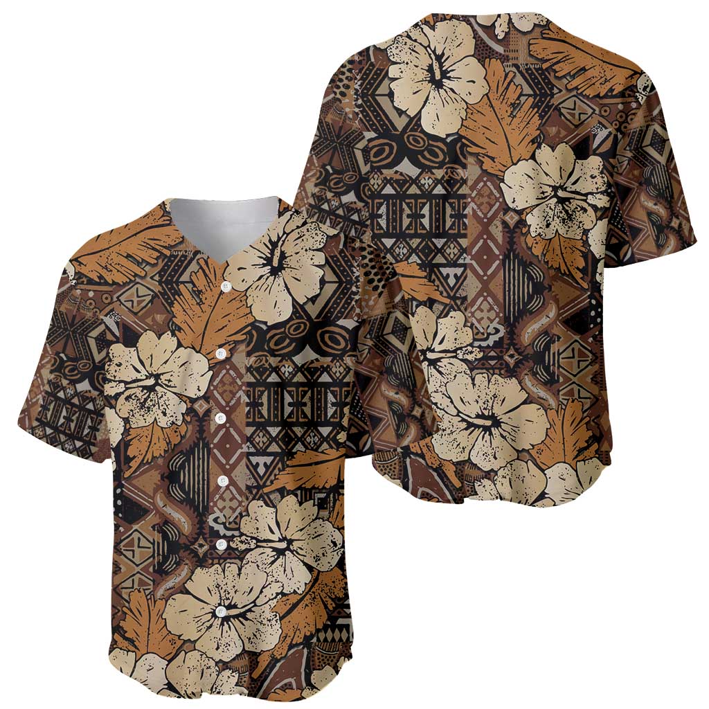 Hibiscus Mix African Pattern Baseball Jersey - Wonder Print Shop