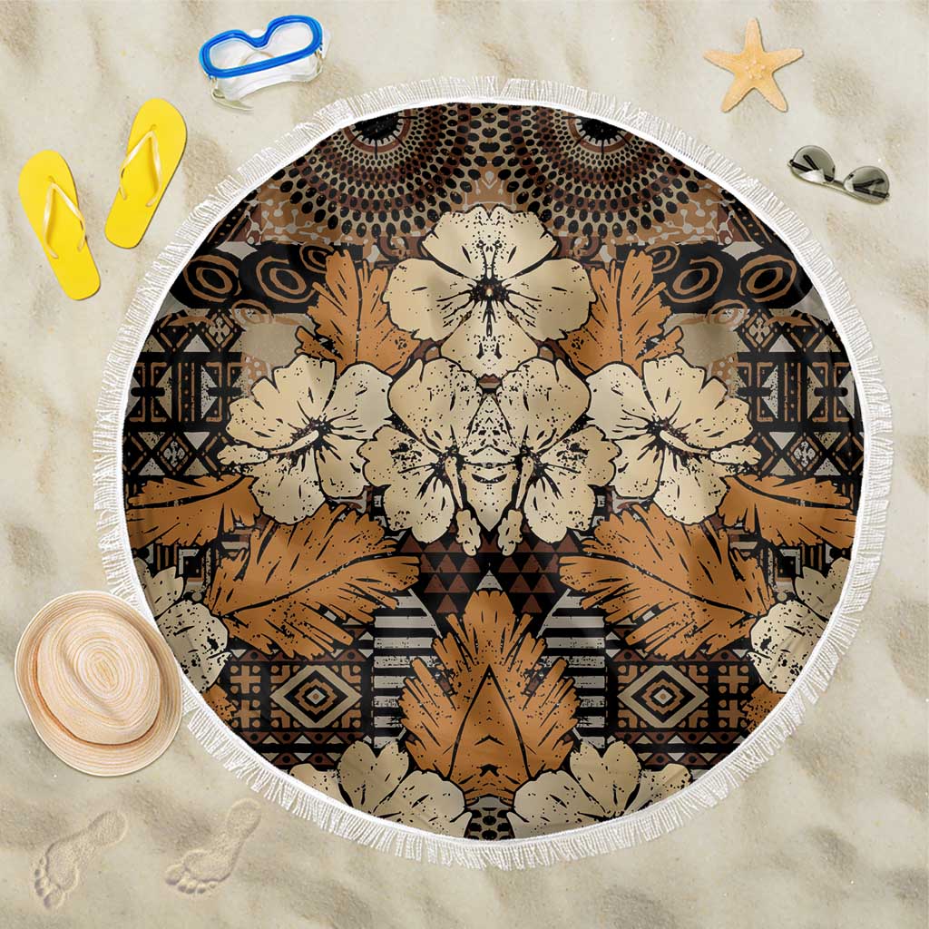 Hibiscus Mix African Pattern Beach Blanket - Wonder Print Shop